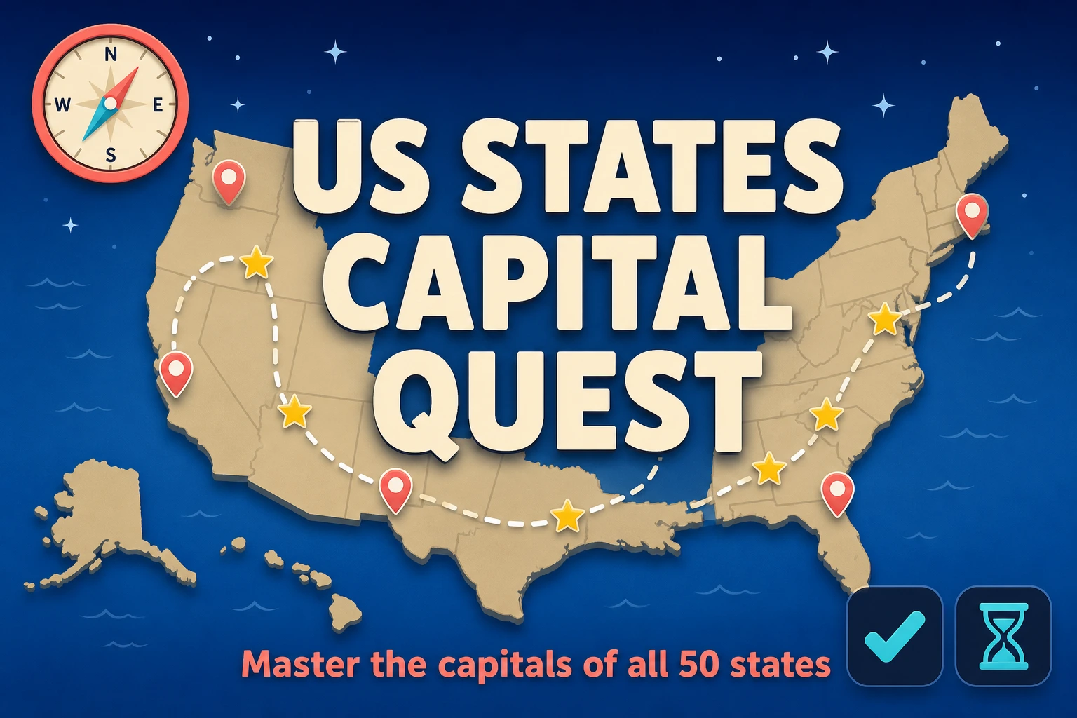 🇺🇸 US-Bundesstaaten Hauptstädte Quiz!