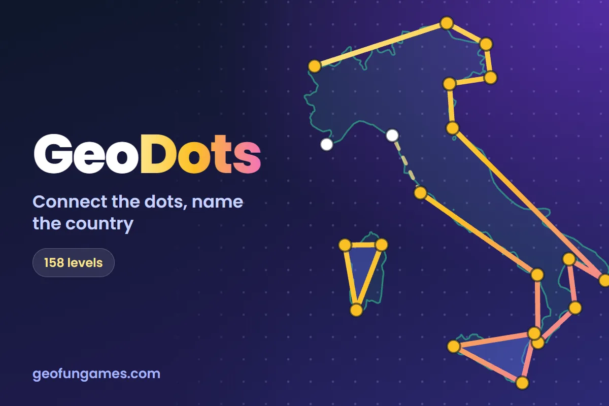 New Game: GeoDots GeoDots on GeoFunGames: dots on a country border joined into its outline