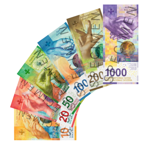 Swiss franc (CHF) banknote