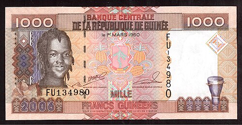 Guinean franc (GNF) banknote