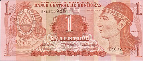 Honduran lempira (HNL) banknote