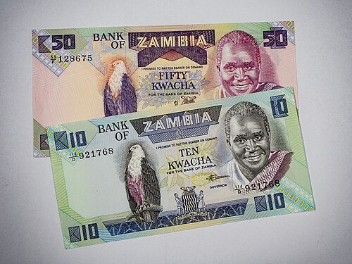 Zambian kwacha (ZMW) banknote