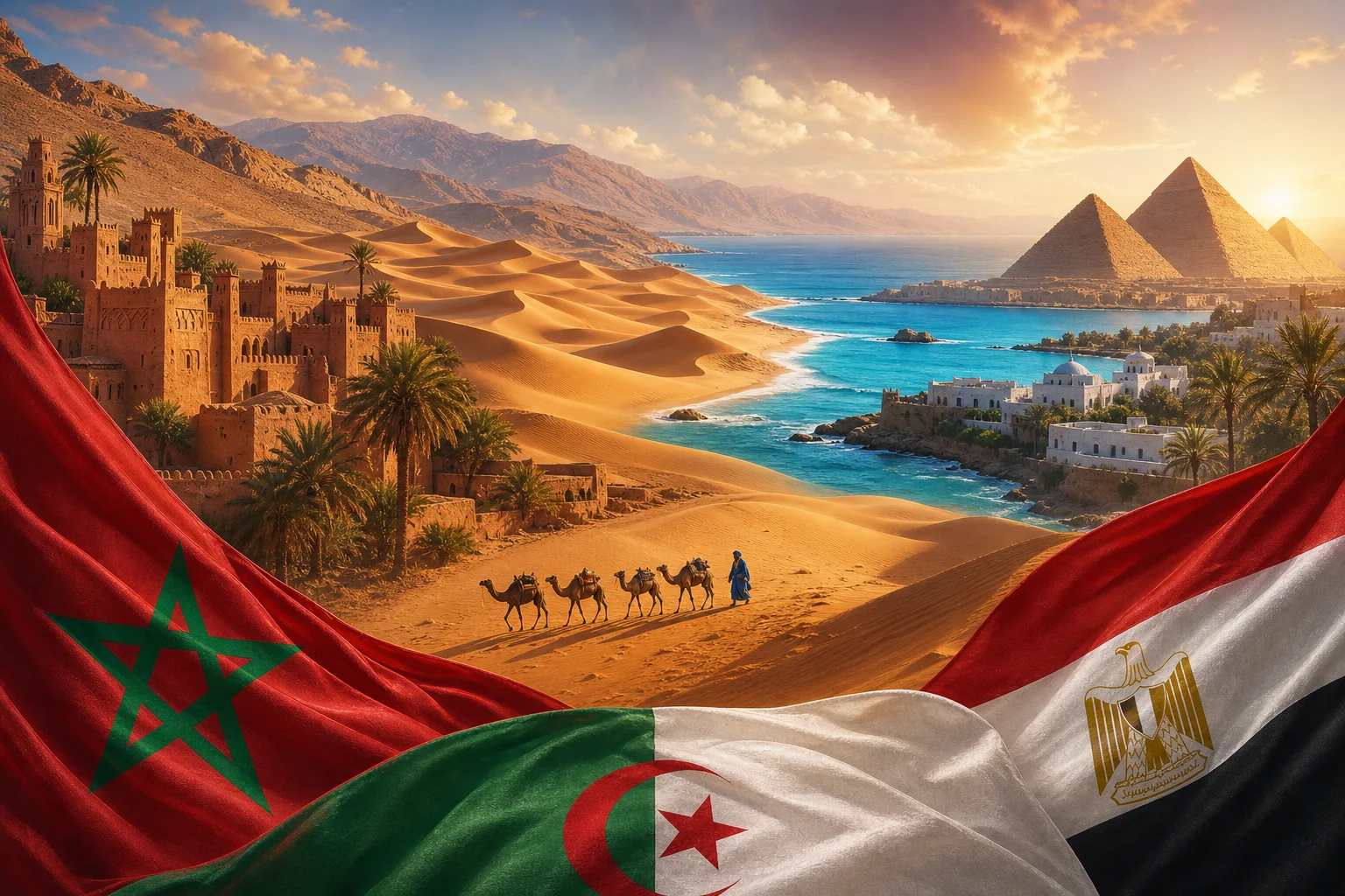 Illustration preview for Flags of North Africa - GeoFunGames Learn