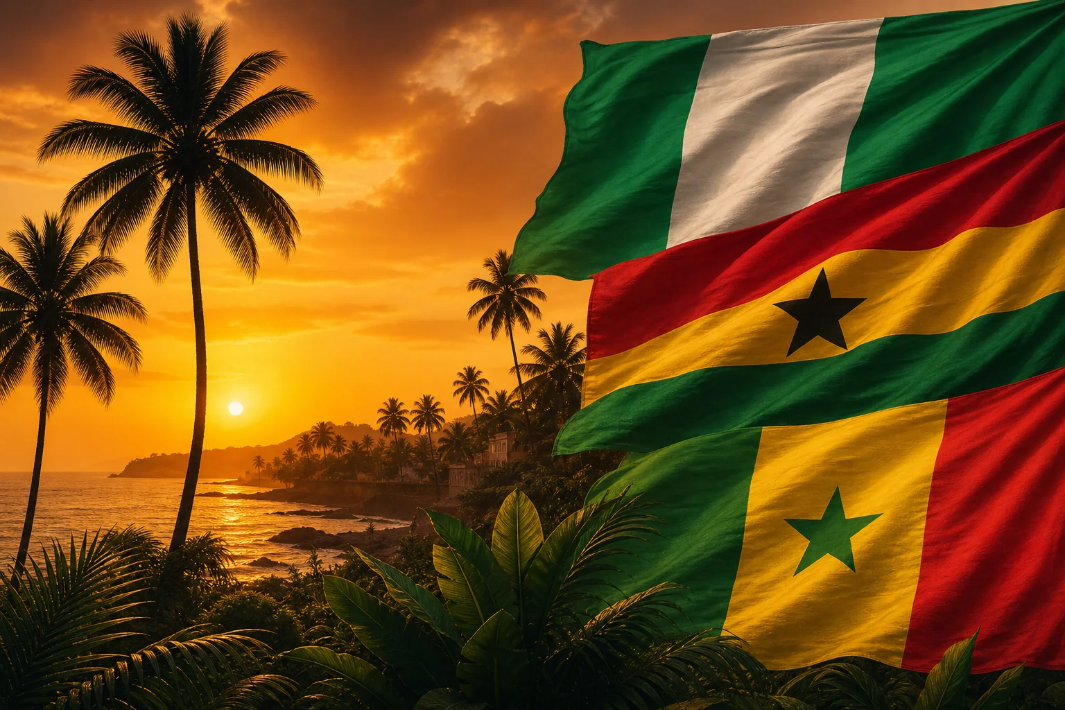 Illustration preview for Flags of West Africa - GeoFunGames Learn