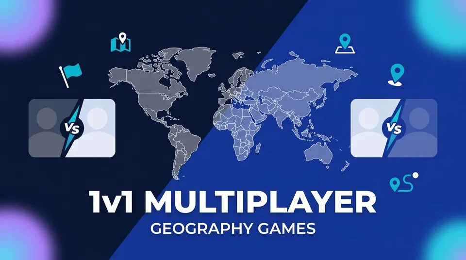 Dos jugadores compitiendo en un duelo de geografía 1v1 en vivo en GeoFunGames